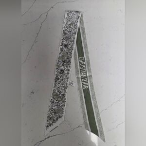 Elegant Green and White Floral Scarf